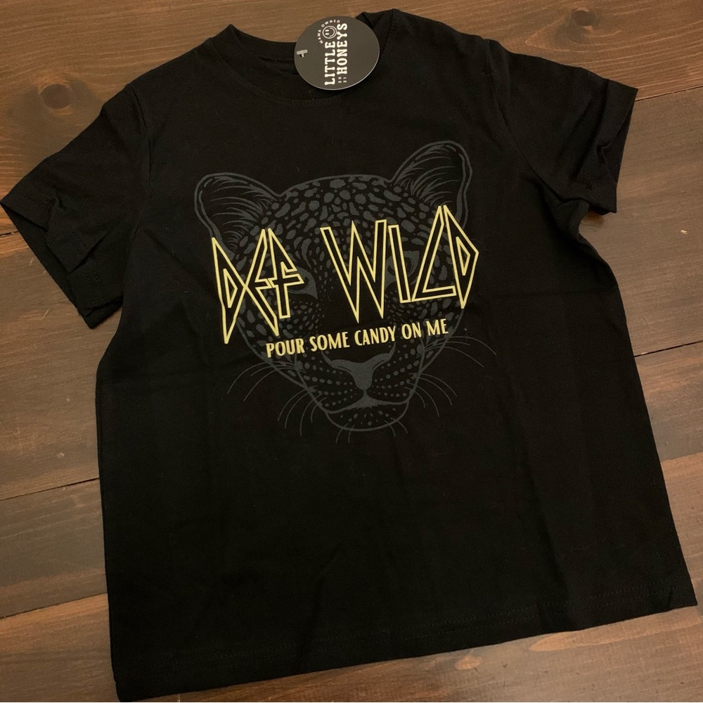Little Girl’s Def Wild Black Edgy Rocker Punk Tee, Size 5/6 NWT